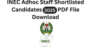 INEC Shortlisted Candidates